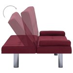 Vidaxl canapé-lit avec deux oreillers rouge bordeaux polyester