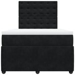 vidaXL Sommier à lattes de lit avec matelas noir 120x190 cm velours