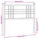 vidaXL Tête de lit métal noir 90 cm