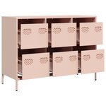vidaXL Buffet rose 101 5x39x73 5 cm acier laminé à froid