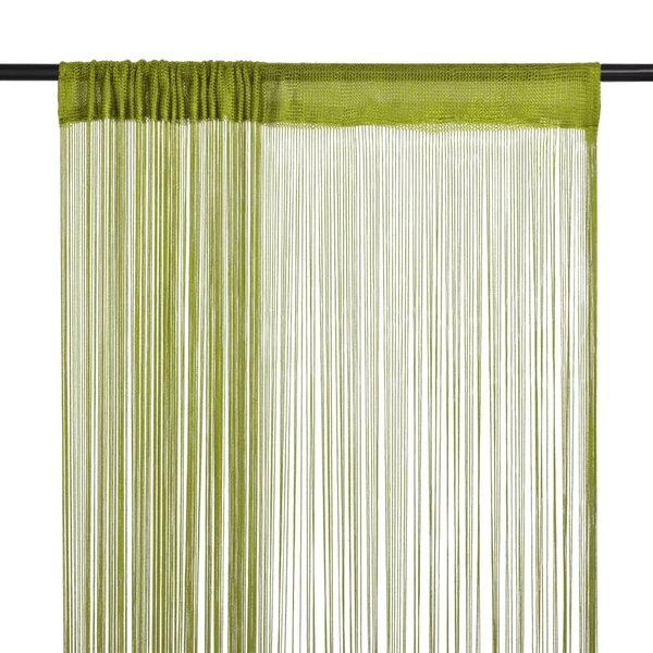 vidaXL Rideau en fils 2 Pièces 100 x 250 cm Vert