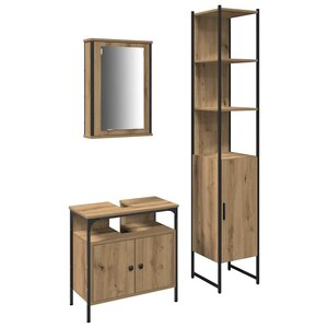 vidaXL Ensemble de mobilier de salle de bain 3 Pièces chêne artisanal