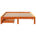 vidaXL Cadre de lit avec tiroirs sans matelas cire marron 120x190 cm