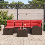 vidaXL Ensemble de canapé de jardin 7 Pièces Marron polyrotin