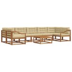 vidaXL Ensemble de canapés d'extérieur 8 Pièces Naturel et Beige