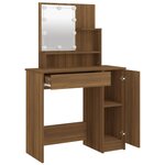 vidaXL Coiffeuse avec LED Chêne marron 86 5x35x136 cm