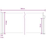 vidaXL Store latéral rétractable Anthracite 300 x 100 cm Polyester
