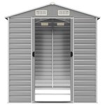 vidaXL Abri de jardin gris clair 191x215x198 cm acier galvanisé