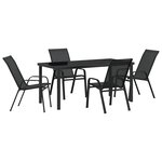 vidaXL Ensemble de salle à manger pour jardin 5 Pièces Noir