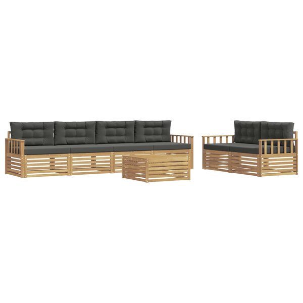 vidaXL Ensemble de canapés d'extérieur 7 Pièces Blanc et anthracite