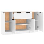 vidaXL Buffets 3 Pièces Blanc Bois d'ingénierie