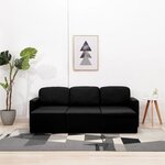 vidaXL Canapé-lit modulaire 3 places Noir Tissu
