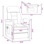 vidaXL Chaise de massage avec coussin Taupe 70.5 x 96.5 x 95 cm tissu