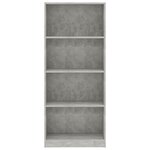 vidaXL Bibliothèque 4 niveaux Gris béton 60x24x142cm Bois d’ingénierie
