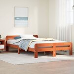 vidaXL Cadre de lit sans matelas cire marron 120x190cm bois pin massif