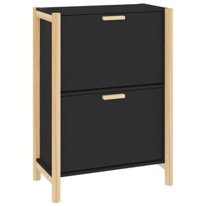 vidaXL Armoire à chaussures Noir 57 5x33x80 cm Bois d'ingénierie