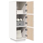 vidaXL Buffet haut Blanc 34x40x108 5 cm Bois massif de pin
