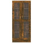 vidaXL Armoire à vitrine Chêne fumé 82 5x30 5x185 cm Bois ingénierie