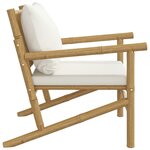 vidaXL Chaises de jardin lot de 2 avec coussins blanc crème bambou