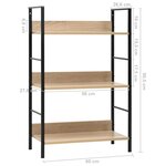 vidaXL Bibliothèque à 3 niveaux chêne 60x27 6x90 5cm bois d'ingénierie