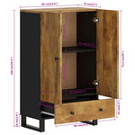 vidaXL Buffet haut avec tiroir 60x33x100cm bois massif manguier et fer