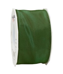 Ruban de soie acetat laitonné lyon 25-m-rouleau 60 mm vert sapin