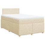 vidaXL Sommier à lattes de lit avec matelas crème 120x190 cm tissu