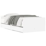 vidaXL Cadre de lit avec tiroirs sans matelas blanc 100x200 cm