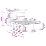 vidaXL Cadre de lit avec rangement Sonoma gris 160 x 200 cm
