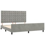 vidaXL Cadre de lit avec tête de lit Gris clair 180x200 cm Velours