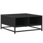 vidaXL Table basse noir 60 5x60 5x30 cm bois d'ingénierie et métal