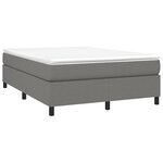 vidaXL Sommier à lattes de lit avec matelas Gris foncé 140x200cm Tissu