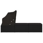vidaXL Chaise longue avec auvent et coussin Résine tressée Noir