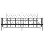 vidaXL Cadre de lit métal sans matelas avec pied de lit noir 193x203cm
