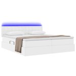 vidaXL Lit avec rangement et LED avec matelas Blanc pur 180 x 200 cm
