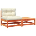 vidaXL Canapé de jardin sans accoudoirs avec coussins et repose-pieds