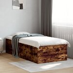 vidaXL Cadre de lit sans matelas chêne fumé 75x190 cm
