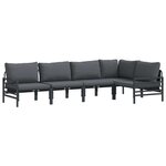vidaXL Ensemble de canapé de jardin 5 Pièces Anthracite Acier