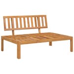 vidaXL Canapés centraux palette de jardin et coussins 2Pièces bois acacia