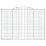 vidaXL Paniers à gabions arqués 5 Pièces 300x30x200/220 cm fer galvanisé