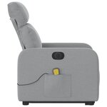 vidaXL Fauteuil inclinable de massage électrique Gris clair Tissu