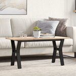 vidaXL Table basse cadre en Y 100x50x45 cm bois de pin massif et acier