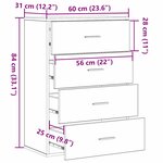 vidaXL Buffet avec tiroir Chêne noir 60 x 39 x 80 cm Bois d'ingénierie