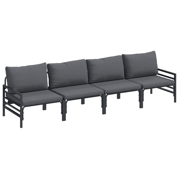 vidaXL Ensemble de canapé de jardin 4 Pièces Anthracite Acier