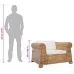 vidaXL Fauteuil avec coussins Rotin naturel