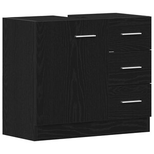 vidaXL Armoire d'évier chêne noir 63x30x54 cm Bois d'ingénierie