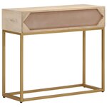 vidaXL Table console 90x30x76 cm bois massif de manguier et fer