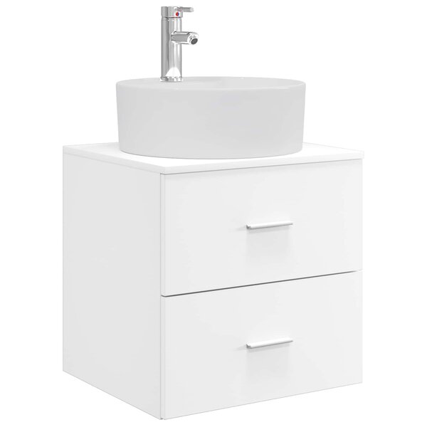 vidaXL Vanité de lavabo mural Blanc 49 5 x 44 5 x 65 cm