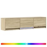 vidaXL Meuble TV avec LED 165 x 34 x 40 cm Chêne Sonoma