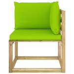 vidaXL Canapés d'angle de jardin 2Pièces et coussins Pin imprégné de vert